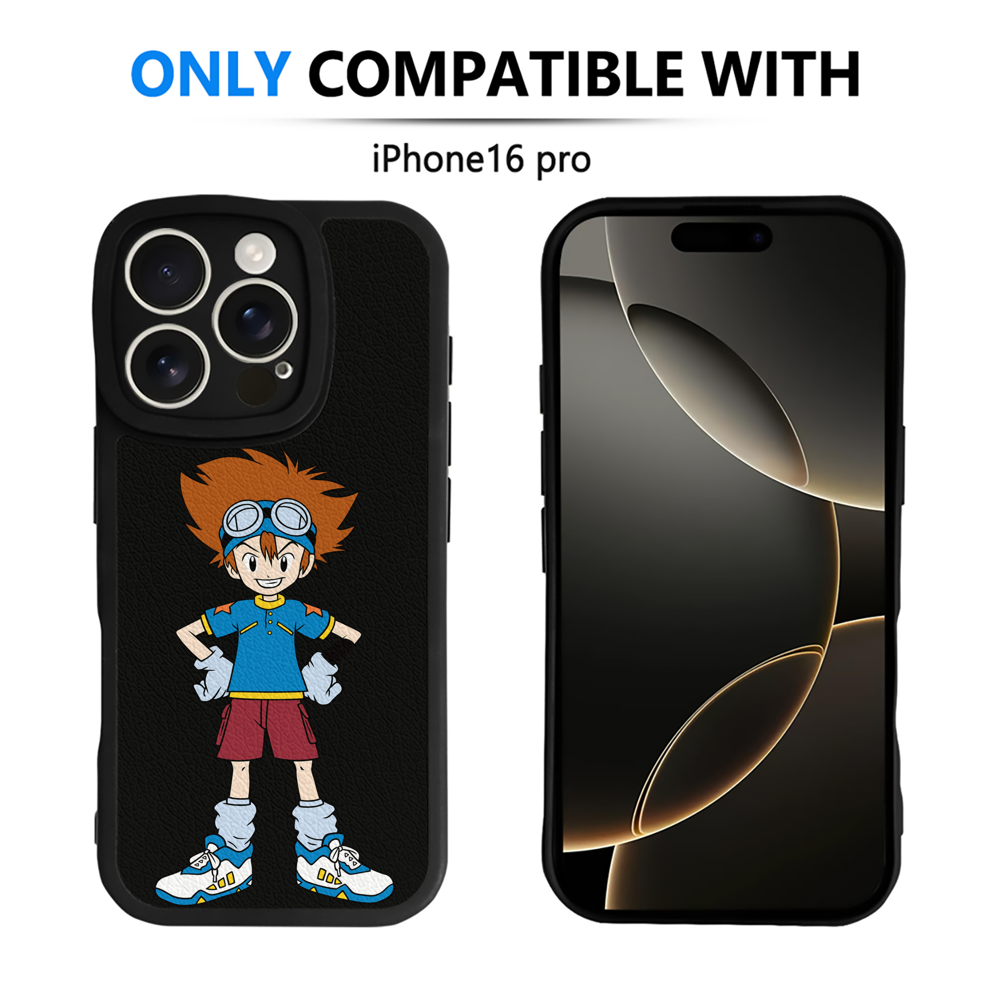 （画像用） Digimon デジタルモンスター/デジモン 【iPhone 16シリーズ対応】シリコンスマホケース（レザー調） 材質：シリコン